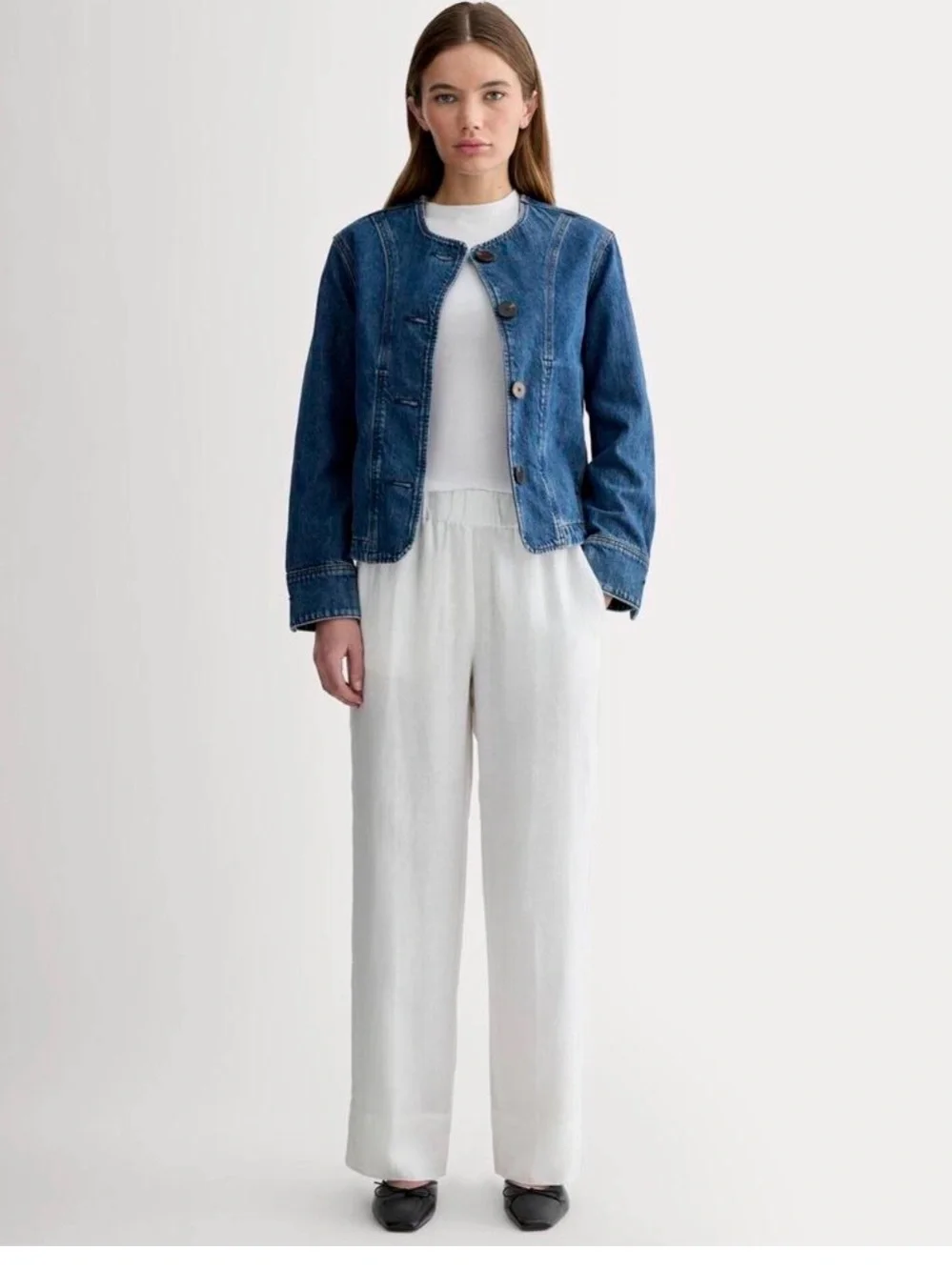 Everlane Easy pant white linen pull On wide leg